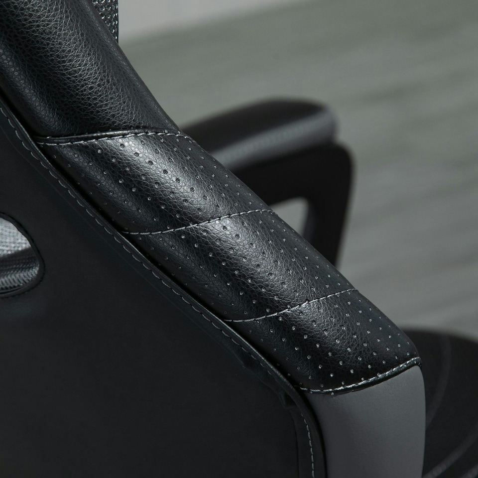 image 1 of Vinsetto Racing Gaming Chair Gamer Chair with Armrests Swivel Wheels, Black