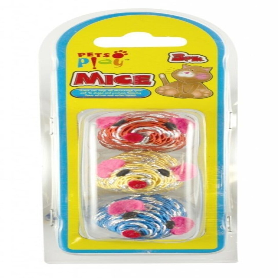 image 1 of Pets at Play Mouse 3 Assorted