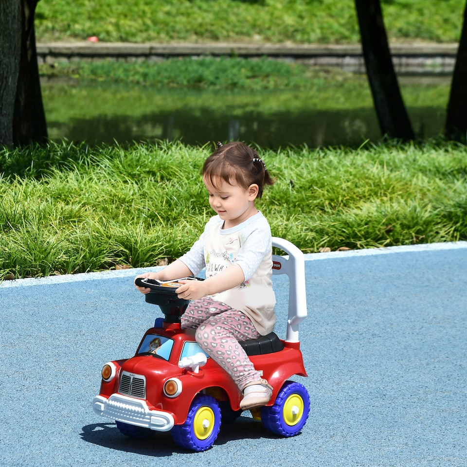image 1 of AIYAPLAY Ride On Car Foot to Floor Design with Under Seat Storage, Red