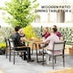 image 3 of Outsunny 175x80cm Rectangular Dining Table for 6, Brown Brown