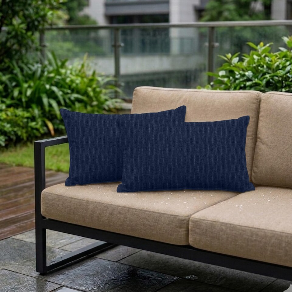 image 1 of Covers&All Sunbrella Rectangle Throw Pillows Pack Of 4, Rectangle 14 x 36, Spectrum Indigo