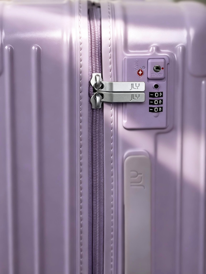 image 1 of Lightweight Hard Shell Carry-On Suitcase with Cupholder | Purple | Cabin Bag