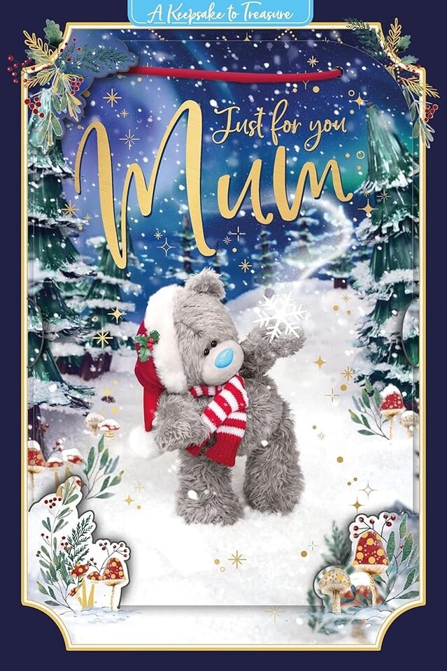 image 1 of Bear With Snowflake Mum 3D Christmas Card