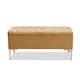 image 2 of Modena Storage Ottoman Bench, Ottoman Footstool with Legs, 90cm Plush Velvet Upholstered End of Bed Bench, Mink
