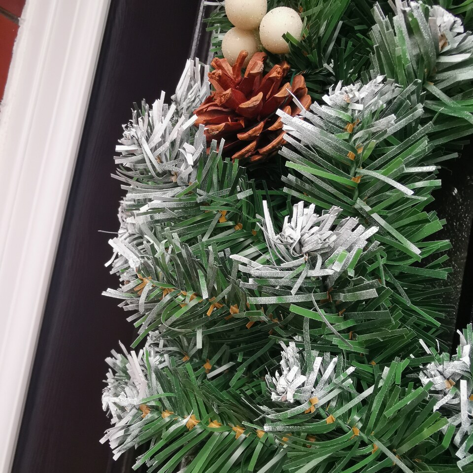 image 1 of 40cm Snow Tips Christmas Door Wreath for Indoor / Outdoor