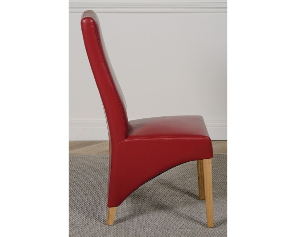 image 1 of Lola Leather Dining Chairs for Dining Room or Kitchen | Red | Red