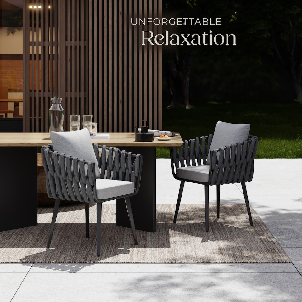 image 1 of Chair Lugano in rope design with aluminum frame | Grey | anthracite | One Size | 1