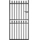 image 2 of Corfe Premium Range Spear Top Tall Single Gate - Steel - Fits Gap of 762 mm x 1778 mm High - Electro Galv./Black Powder Coated Black
