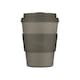 image 1 of Ecoffee Cup 12oz 350ml Reusable Eco-Friendly, Plant Based Coffee Cup with Silicone Lid & Sleeve, Molto Grigio | Grey | Molto Grigio