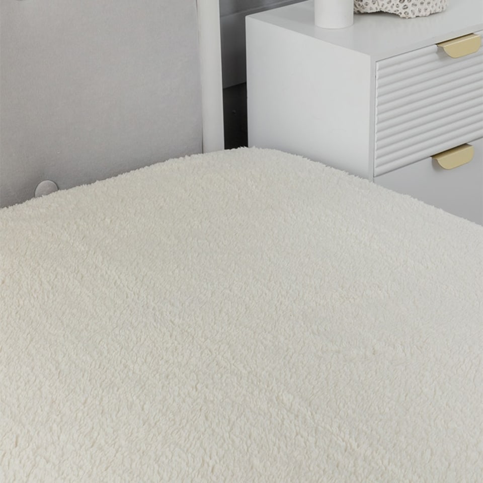 image 1 of 12 Inch Deep Super Soft Feel Cosy Fleece Mattress Protector Underblanket Fitted Sheet White | Single