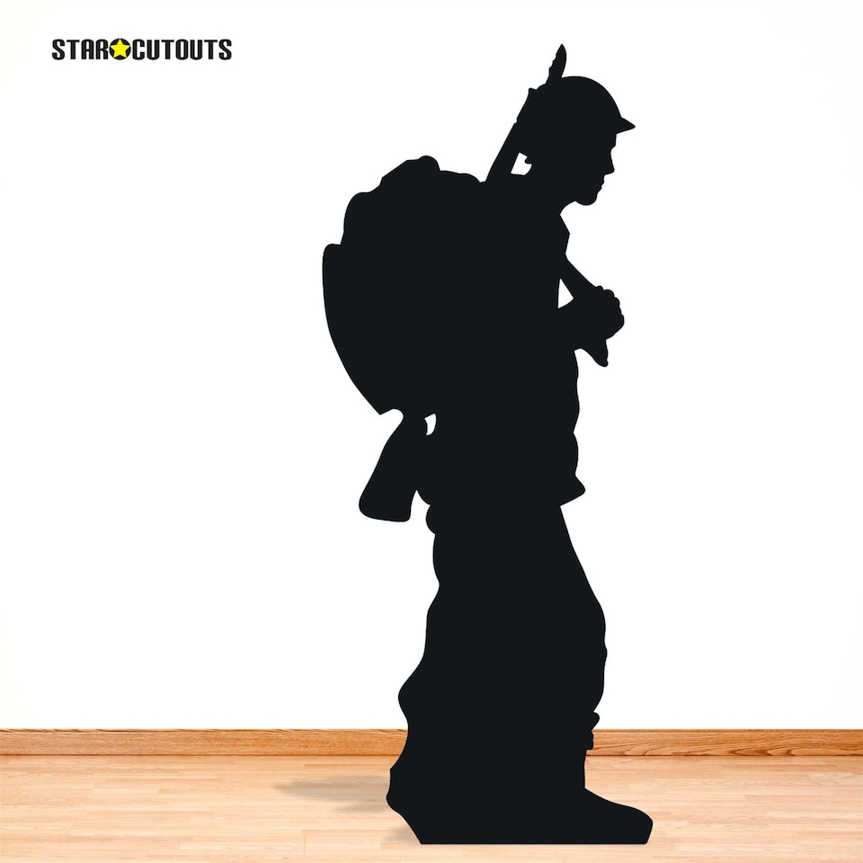 image 1 of Silhouette Soldier Lifesize Cardboard Cutout - 175cm