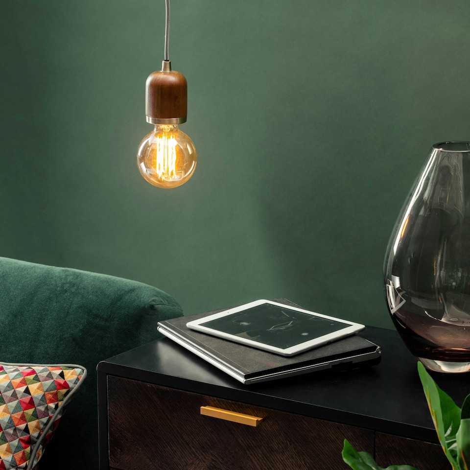 image 1 of BHS Seth Single Pendant | Brown | Oak | 1