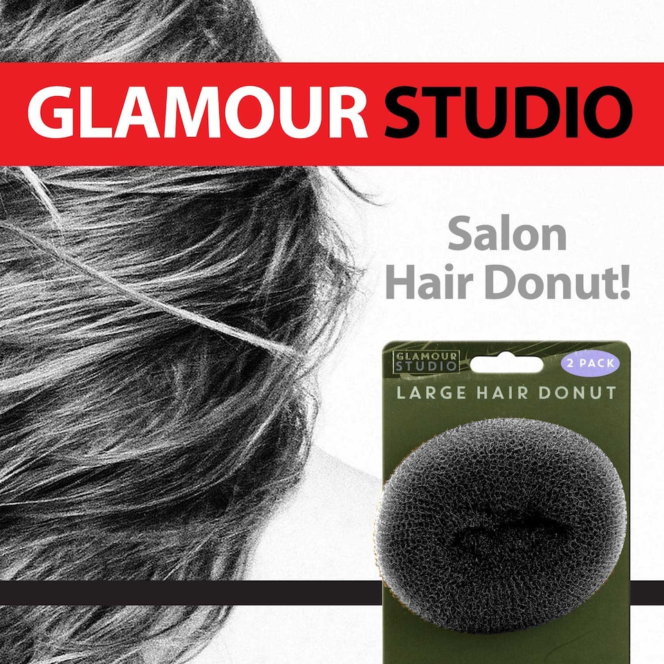 image 1 of PMS Large Black Hair Donuts 2-Pack - Mesh Bun Makers