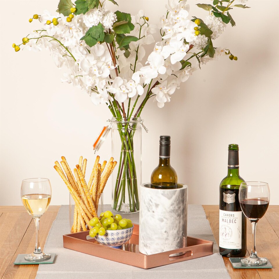 image 1 of Argon Tableware Rectangle Serving Tray - 34.5 x 25cm - Rose Gold | Pink | Rose Gold