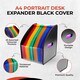 image 3 of A4 Portrait Desk Expander Black Cover with 23 Assorted Coloured Pockets