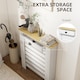 image 5 of HOMCOM Radiator Cover with Drawer, Horizontal Slat, 78cm, White | White | White with wood-effect top | 1
