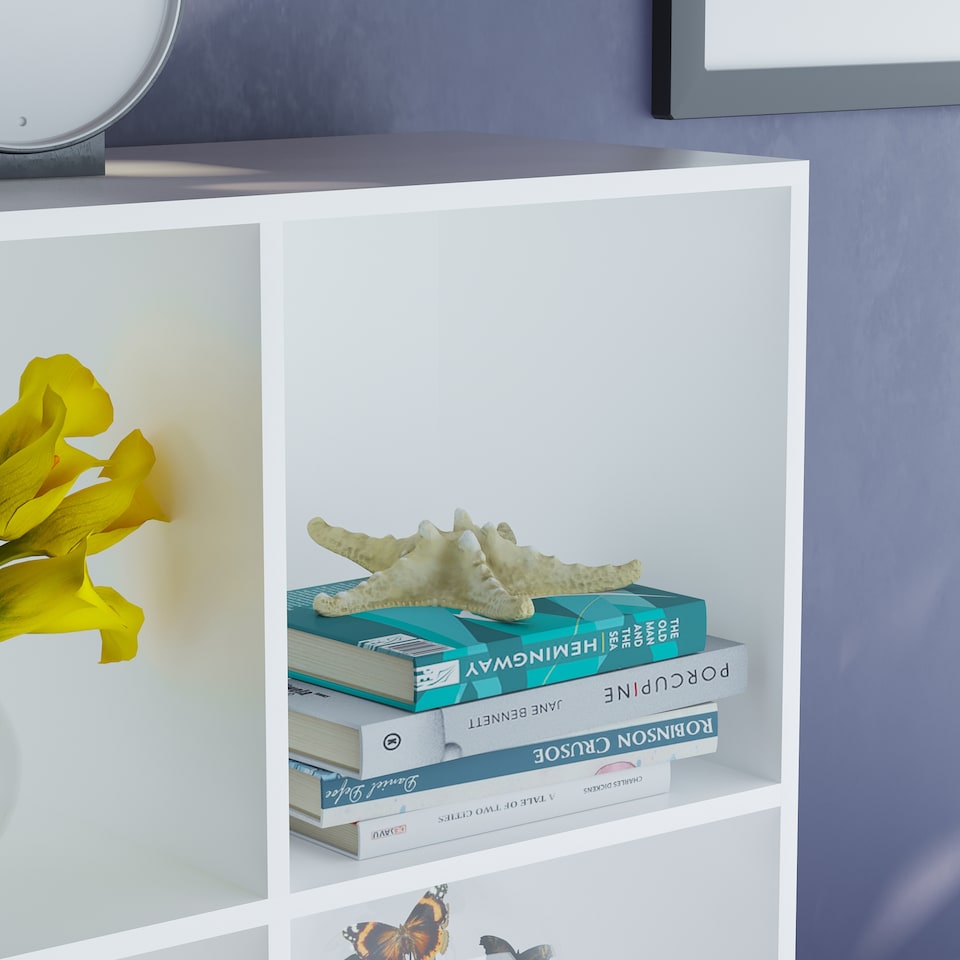 image 1 of Vida Designs Durham 3x3 Cube Storage Bookcase Display Unit, White