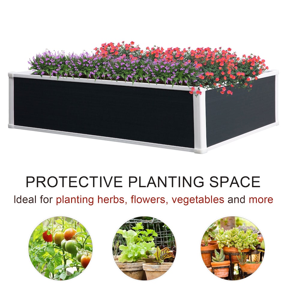 image 1 of Outsunny Garden Raised Bed Planter Grow Containers Flower Pot PP 120 x 90cm