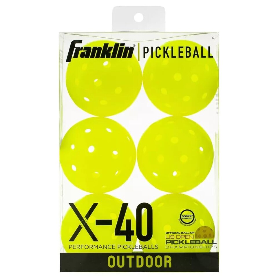 image 1 of Franklin Outdoor X-40 Pickleballs - Vellum, Official Us Open Ball, 40 Precision Holes, Premium Durability, 6-Pack