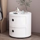 image 2 of Living and Home Cylindrical Multi-Tiered Plastic Storage Drawer Unit, White | White