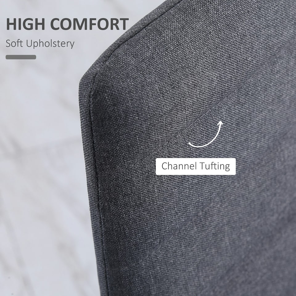 image 1 of HOMCOM Dining Chairs Upholstered Fabric Accent Chairs with Metal Legs, Set of 4