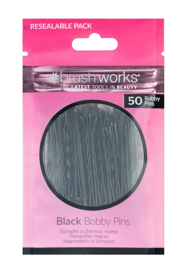 image 1 of Brushworks Black Bobby Pins - 50 Pieces