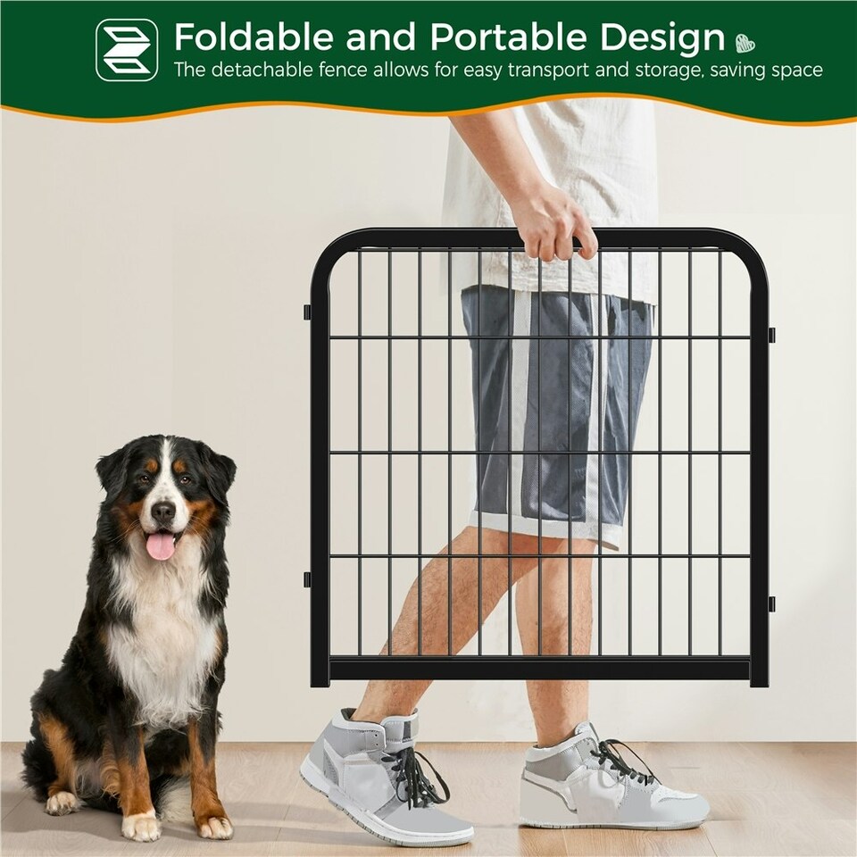 image 1 of Yaheetech 8-Panel Metal Dog Playpen, 60 × 60 cm Black
