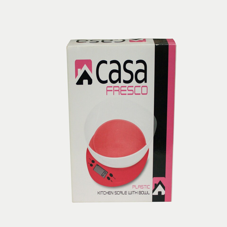 image 1 of CKSP01-Casa - Kitchen Scale W/ Clear Bowl - Fresco Red