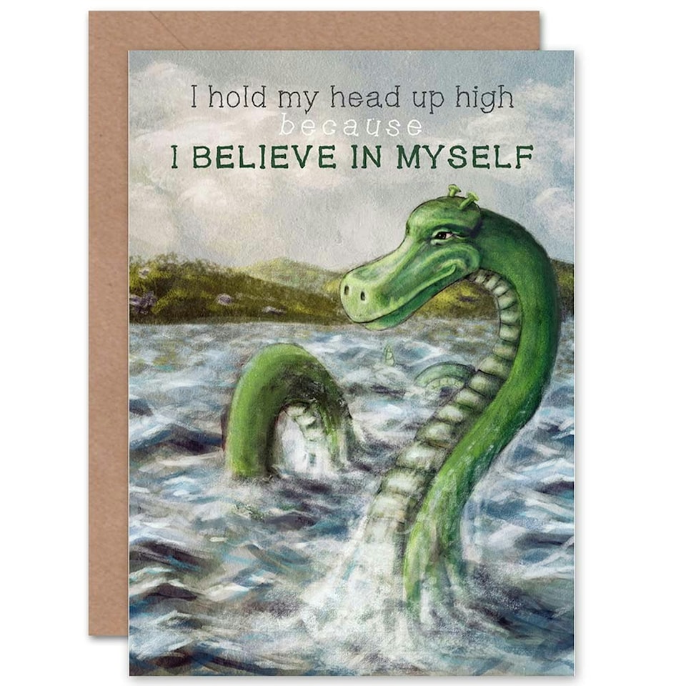 image 1 of Loch Ness Nessie Motivation Believe in Yourself Scottish Scotland Card