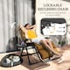 image 3 of Outsunny Zero Gravity Chairs Set of 2, Folding Reclining Garden Chair, Outdoor Sun Lounger with Cushion, Garden Recliner Chairs with Headrest and Cup Phone Holder Tray for Beach, Brown | Brown | Brown