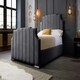 image 3 of Nelson Plush Steel King Bed Frame - Steel