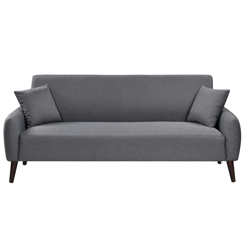 image 1 of Grey Linen Fabric Sofa Set With 2-Seater and 3-Seater Sofa