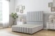 image 1 of Sloomy California Silver Plush Divan Bed Base No Drawers With 26 Inch Strutted Headboard & 12 Inch Matching Footboard | Silver | Silver | King | 1
