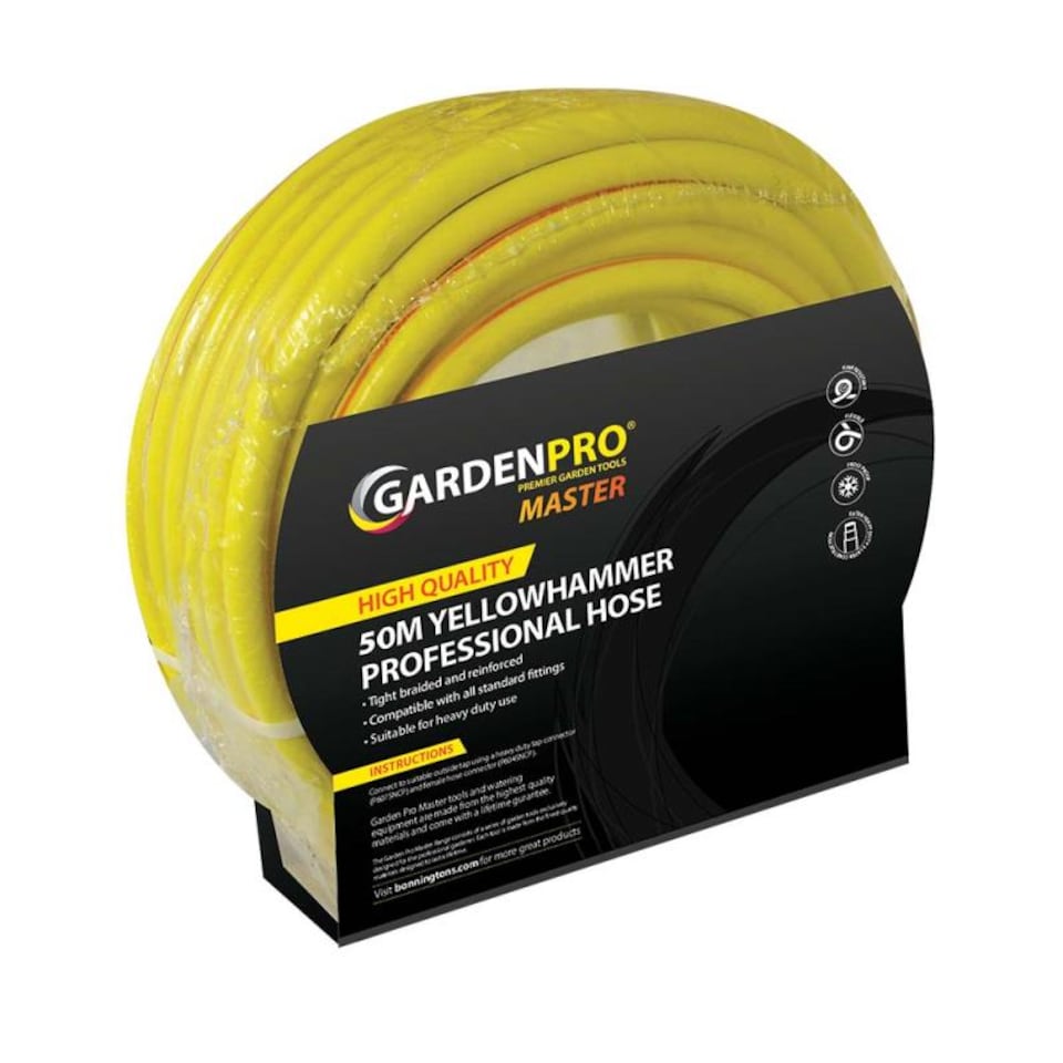image 1 of 50m GardenPro Professional Yellowhammer Kink Resistant Garden Hose Pipe