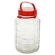 image 3 of 10L Large Glass Preserving Jar With Red Lid & Handle