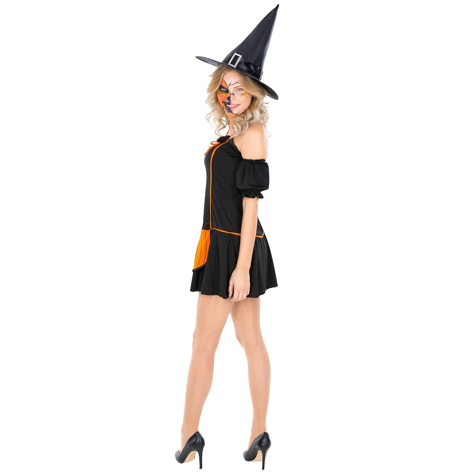 image 1 of Womens Pumpkin-Witch Costume | Black | black | 1