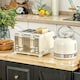 image 2 of HOMCOM Stainless Steel Kettle and Toaster Set, 1.7L 3000W Cordless Fast Boil Kettle, 4 Slice Toaster Kitchen Set with 7 Level Browning Controls, Defrost, Reheat and Crumb Tray, Cream White
