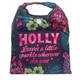 image 1 of History & Heraldry Personalised Sparkle Reusable Foldable Shopper Bag - Holly Multi