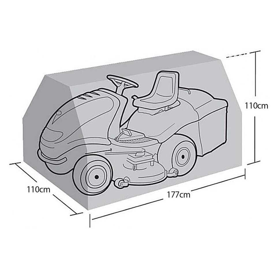 image 1 of SPARES2GO Waterproof Outdoor Lawn Mower Tractor Cover (Drawstring Tie with Brass Eyelets)