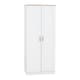 image 1 of Portland 2 Door Wardrobe - L53.5 x W80 x H187.5 cm - White/Oak Effect | White