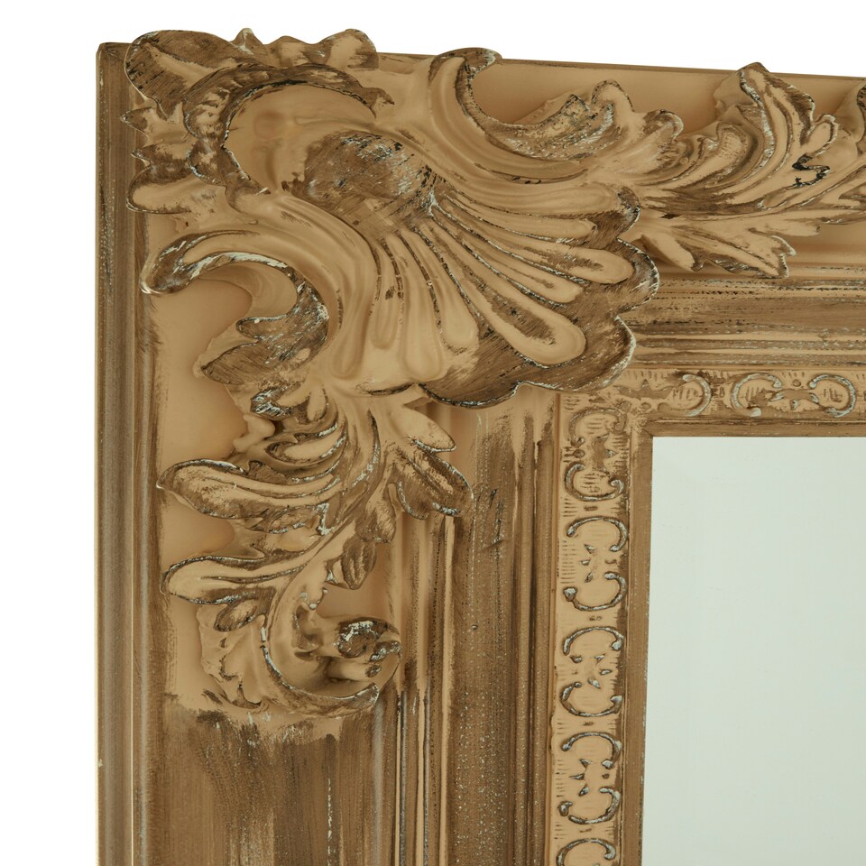 image 1 of Exquisite Design Wall Mirror, Everyday Use Hallway Mirror For Makeup, Versatile Slim Mirror For Lounge Cream