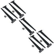 18in / 450mm Heavy Duty T Tee Hinges For Shed + Garden Gates Black Finish 10pc