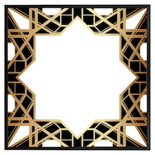 Art deco star border (Picture Frame) Black | M