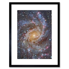 Hubble NGC 6946 Supernova Fireworks Galaxy Star Cluster 9x7" Black Framed Wall Art Print