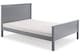 image 5 of 4ft6 Double Grey,wood,wooden high foot end,solid panel bed frame.Shaker style