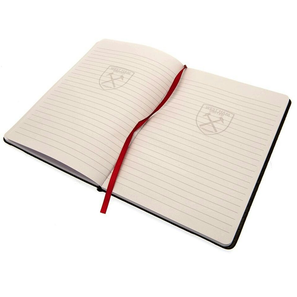 image 1 of West Ham United FC Premium Banded Faux Leather Notebook - Maroon/Black - One Size