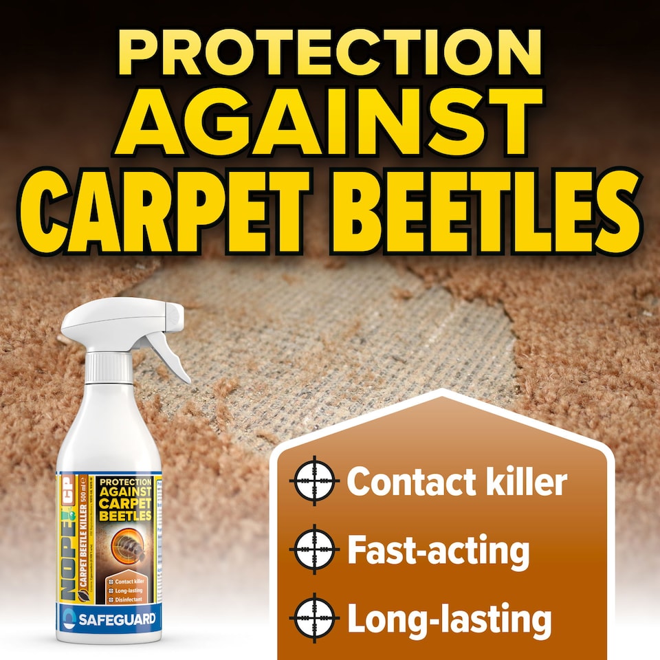 image 1 of NOPE CP Carpet Beetle Spray Killer 500ml - Fast Acting, Odourless Carpet Beetle Treatment for Home use