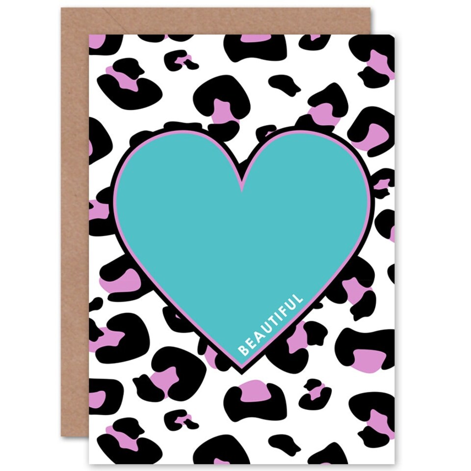 image 1 of Heart Beautiful Purple Leopard Quote Card