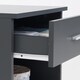 image 4 of Rio Costa Bedside Cabinet Bedroom Furniture Nightstand Table 1 Drawer Dark Grey