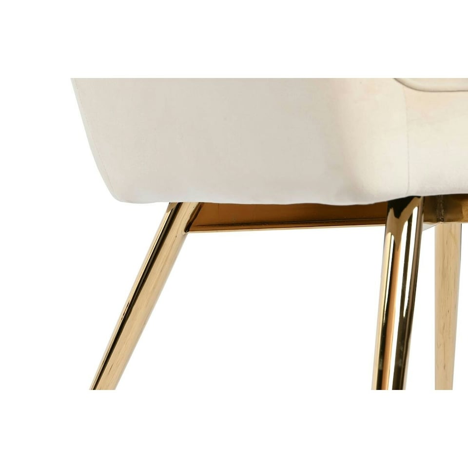 image 1 of Armchair DKD Home Decor Cream Golden Metal 74 x 74 x 90 cm Cream